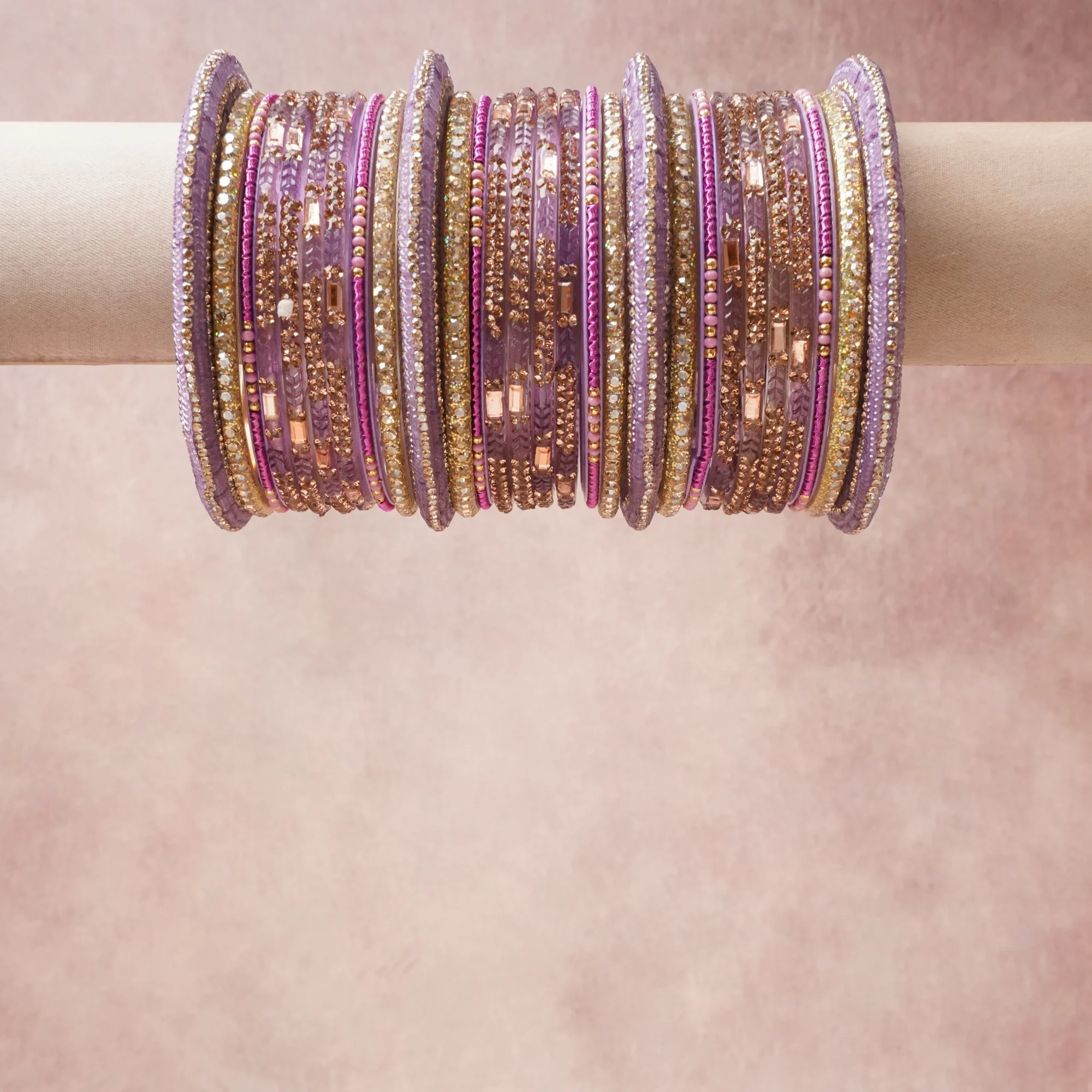 A grounding Lilac forms the heart of the set, while touches of Clear Crystal, Gold add charm.

A thoughtful composition of Glass Beads, Metal Beads, Rhinestones, Metallic Thread, Glitter, designed to feel complete without being heavy.
Each element layers seamlessly, creating a look that is refined, wearable and quietly striking.